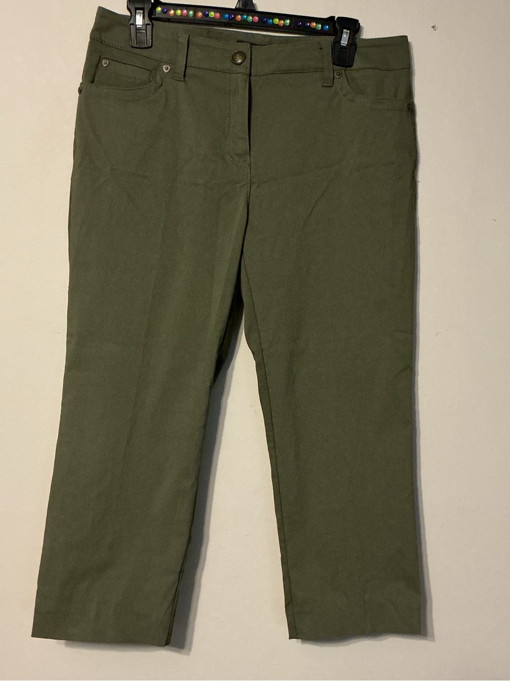 Zac & Rachel Olive Crop Straight-Leg Pants